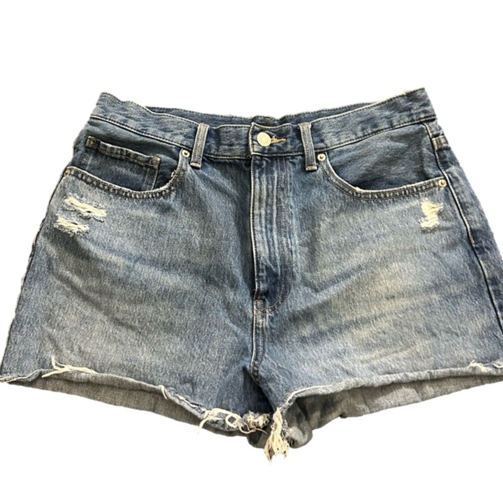 Uniqlo Denim Distressed High Waisted Shorts